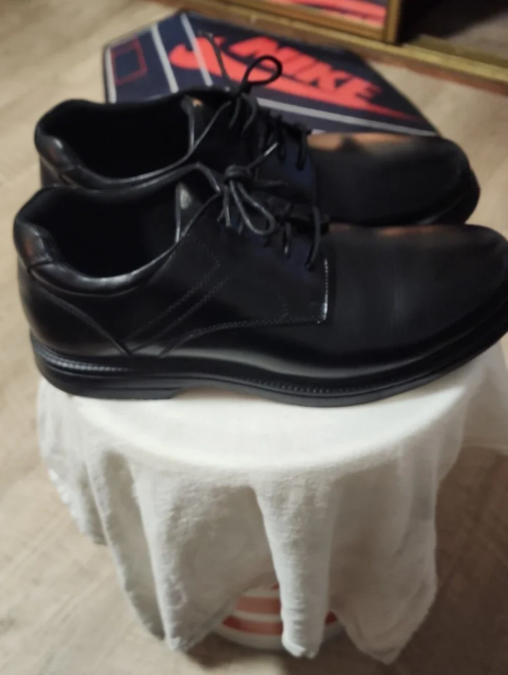 Deer Stags Black Leather Derby Dress Shoes